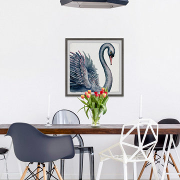 "Majestic Swan" Framed Painting Print