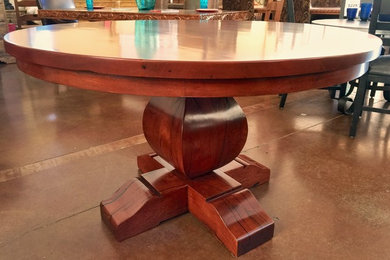 Mesquite Wood Round Dining Table