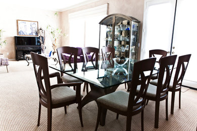 Transitional dining room photo in San Diego