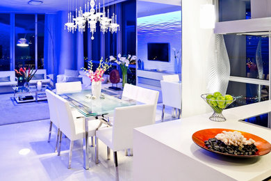 Example of a trendy dining room design in New York