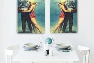 Inspiration for a beach style dining room in Other.