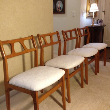 Mid-Century Modern Dining Room Chairs, Reupholstered