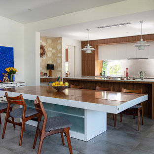 Mid-Century Open Floor Plan Kitchen and Dining Room