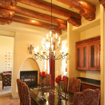 Mission style dining room with vegas