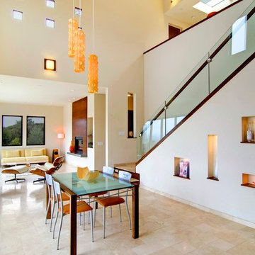 Modern Contemporary Dining Room & Staircase