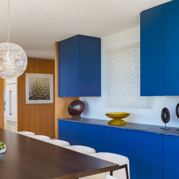 Modern Dining Room with Built-In Sideboard and Cabinets