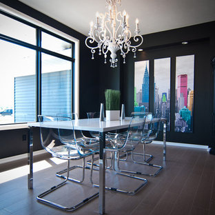 75+ Moderne Esszimmer mit schwarzer Wandfarbe Ideen & Bilder - August