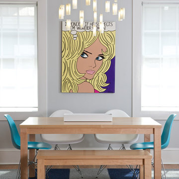 Modern Kitchen and Den with Splashes of Color | Atlanta, GA