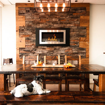 Modern Kitchens with Fireplaces