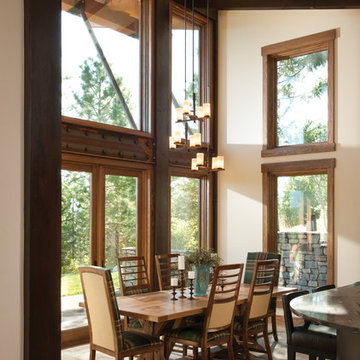Modern Mountain Timber Frame Home: The Suncadia Residence - Dining Room