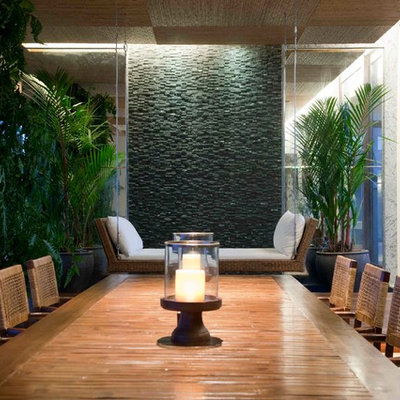 Inspiration for a large tropical dining room remodel in Other