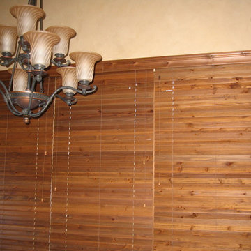 Montreux home - Distressed wood blinds