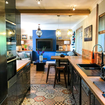 Moroccan inspired kitchen/diner/living room in Croydon