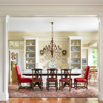 Elegant dining room photo in Atlanta with beige walls