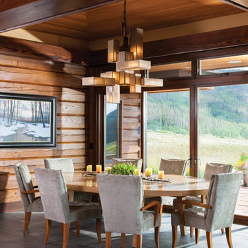 Mountain Modern Log Home: The Hahn's Peak Residence - Dining Room