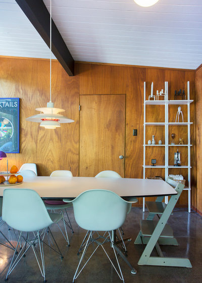 Midcentury Dining Room by Margot Hartford Photography