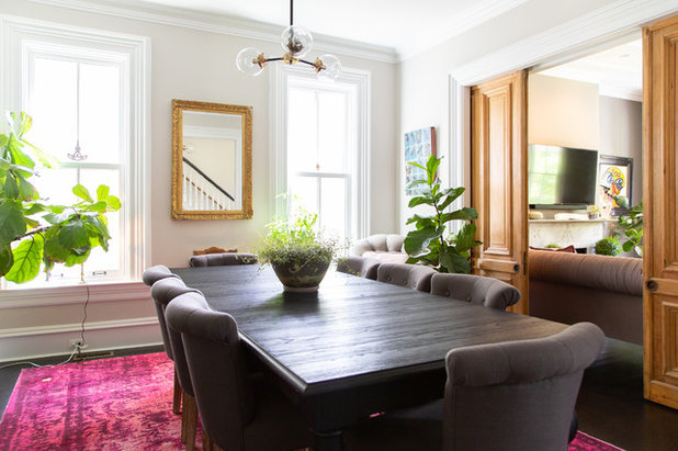 Transitional Dining Room by Rachel Loewen Photography