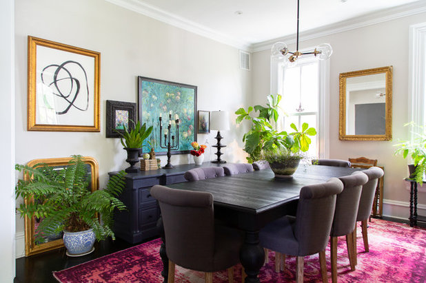 Transitional Dining Room by Rachel Loewen Photography