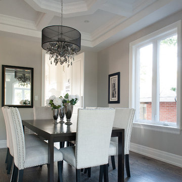 Natural Light Dining Area with Crystal Chandelier