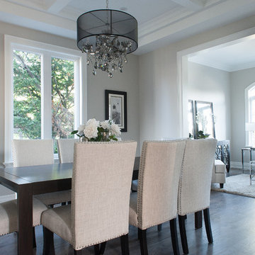 Natural Light Dining Area with Crystal Chandelier