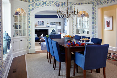 Navy and Patterns: Dining and Living Room