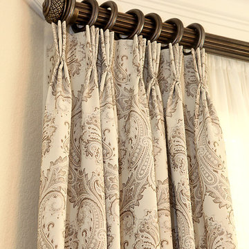 Neutral Paisley Drapery by Star Furniture in Texas