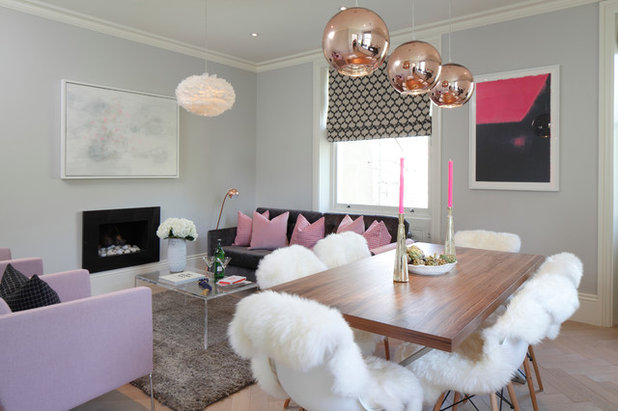 Transitional Dining Room by Jess Lavers Design