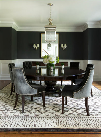 Transitional Dining Room by Roughan Interior Design