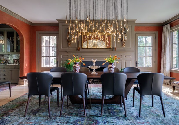 Transitional Dining Room by Shelley Morris Interiors