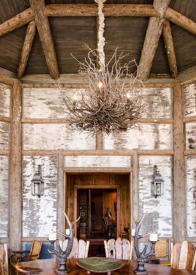 Rustic Dining Room by Matheny Goldmon Architects
