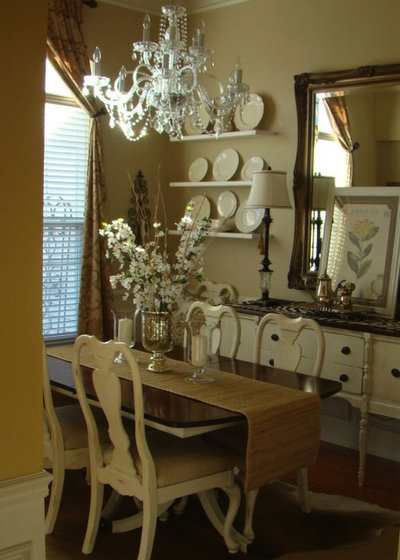 Traditional Dining Room Newly White Painted Furniture