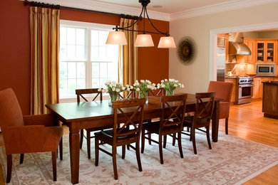 Example of a transitional dining room design in Boston