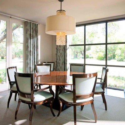 Inspiration for a transitional dark wood floor dining room remodel in Dallas