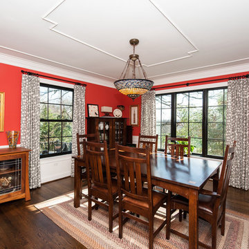 NW Washington, DC Shabby-Chic Style Kitchen & Cathedral-Ceiling Family Room