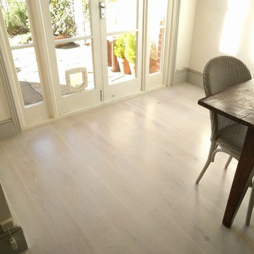 Oak Engineered Boards Installation, custom finished with white oil, Southfields