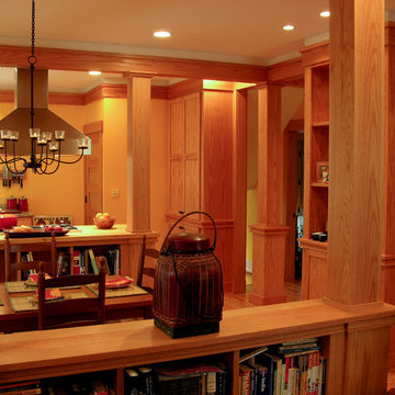Oak trimmed Craftsman interior