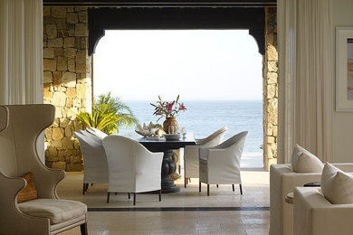 Inspiration for a mediterranean dining room remodel in Chicago