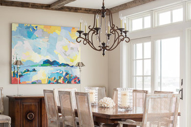 This is an example of a coastal dining room in Portland Maine.