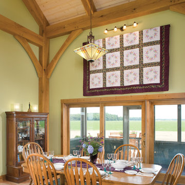 Ohio Timber Frame Home - Farm House Dining Room