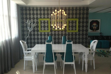 Inspiration for a contemporary dining room remodel in Other