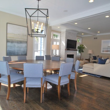 Open Concept Coastal Dining and Living Room