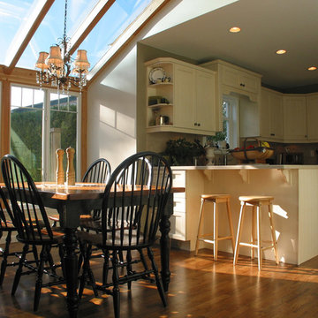 Open Concept Kitchen & Dining Area With Sky Roof