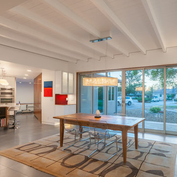 Open Concept Mid-century Dining Room