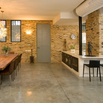 open kitchen and dining room
