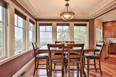 Elegant kitchen/dining room combo photo in Boston