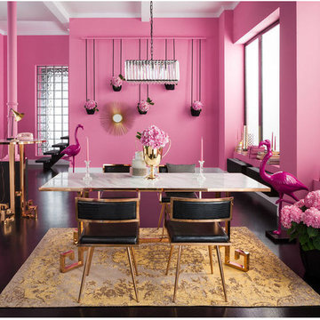 75 Pink Dining Room Ideas You Ll Love, Pink Dining Room Table Decor Ideas