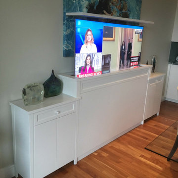 Painted White TV Lift Cabinet