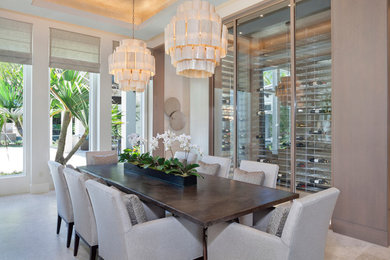 Dining room - mediterranean dining room idea in Miami