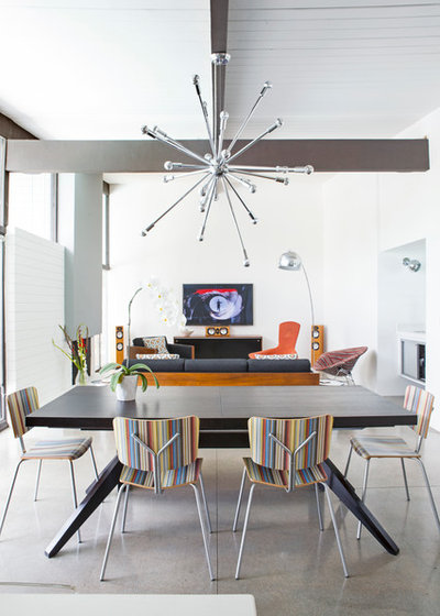 Midcentury Dining Room by Unit 7 Architecture Inc