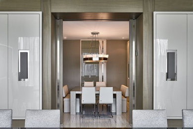 Design ideas for a contemporary dining room in Miami.